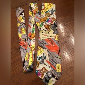 Nicole Miller Silk Horseracing Theme Tie vintage RARE unisex